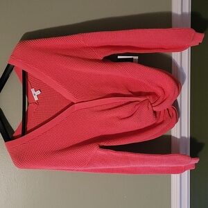 NWT! BP Sz XL Coral Front-Knot Knit Sweater!
